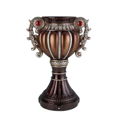 17.5 Tall Delicata Urn-Shaped Decorative Vase, Bronze With Silver Accents EX-STOCK