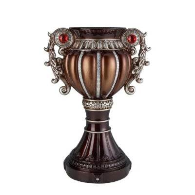17.5 Tall Delicata Urn-Shaped Decorative Vase, Bronze With Silver Accents - EX-STOCK Canada