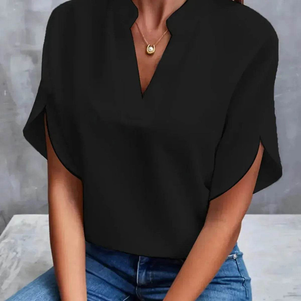 Summer Short-sleeved Chiffon Shirt New V-neck blouse Women's Casual Versatile Clothing Evening Tops for Women - EX-STOCK Canada