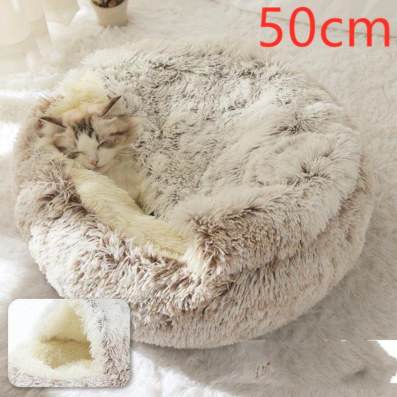 2 In 1 Dog And Cat Bed Pet Winter Bed Round Plush Warm Bed House Soft Long Plush Pets Bed Pet Products EX-STOCK Canada