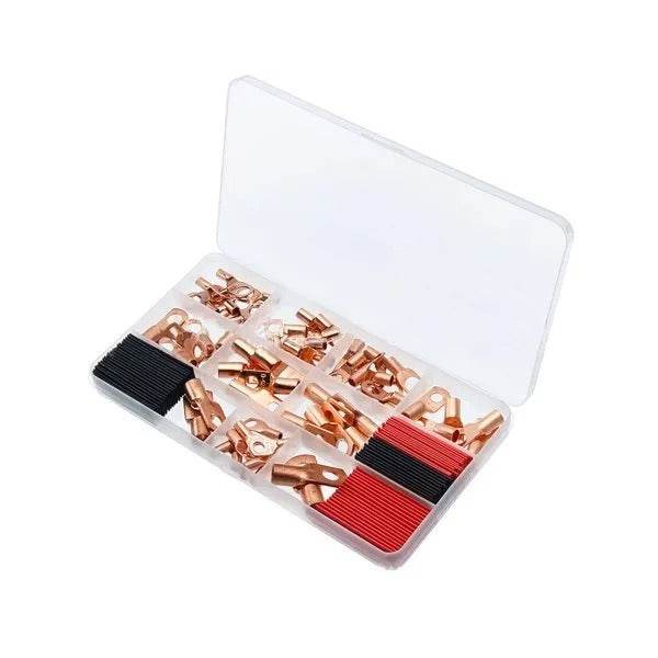 120Pcs Copper Wire Terminal Connectors, AWG 2 4 6 8 10 Copper Wire Lugs With Heat Shrink Set, 60Pcs Copper Wire Lugs And 60pcs Heat Shrink Tubing - EX-STOCK Canada