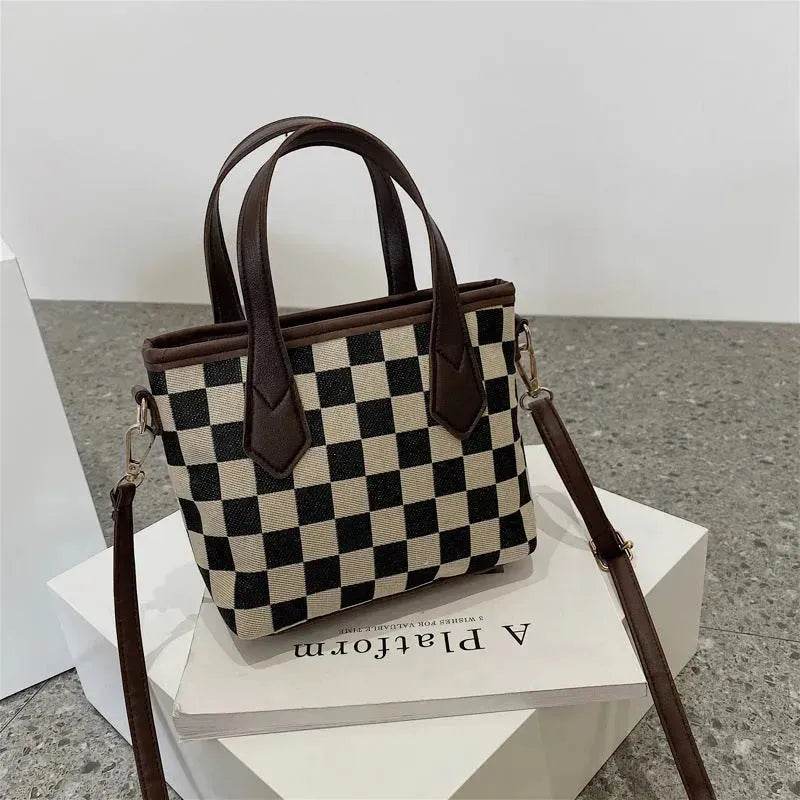 Fashion Houndstooth Shoulder Bags Portable Checkerboard Handbags All-match Messenger Crossbody Bag Women - EX-STOCK Canada