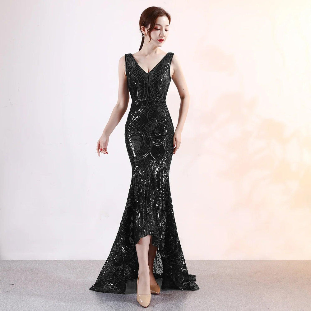 Evening Female V-neck Sexy Night Show Ladies Party Dinner Dress Host EX-STOCK Canada