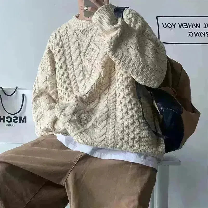 Teenager's Oversized Knitted Pullover sweater for men Street Hip Pop style - EX-STOCK CANADA
