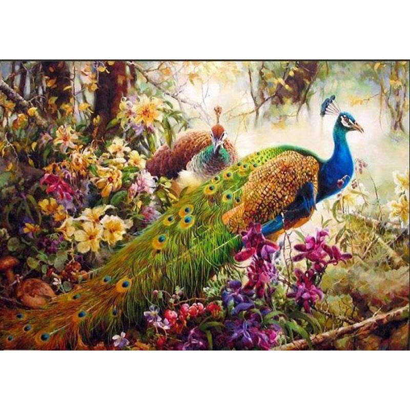 DIY handmade peacock hand-painted painting Visual Artwork - EX-STOCK Canada