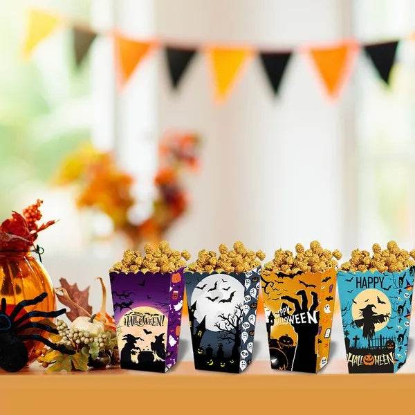 12Pcs Halloween Popcorn Box 3 Designs Spooky Halloween Trick Or Treat Boxes Bloody Theme Party Favor Snack Boxes Candy Cookie Container Paper Boxes For Halloween Holiday Party Supply - EX-STOCK Canada