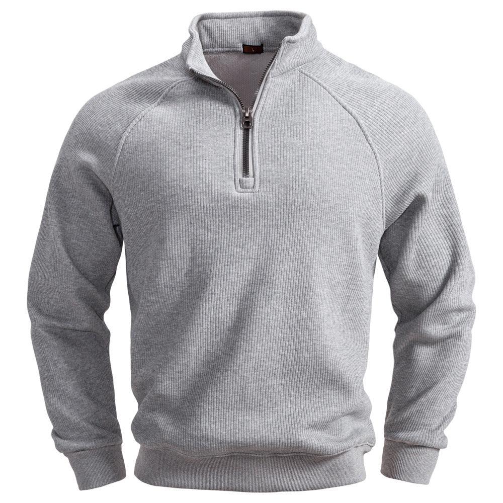 Suéter europeo y americano de medio cierre con cuello alto, de forro polar, para hombre, combinable con todoEX-STOCK Canada