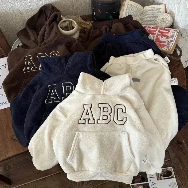 Children Unisex Sports Brushed Hoody Trousers Suit Unisex Hoodie two piece for kids - EX-STOCK Canada