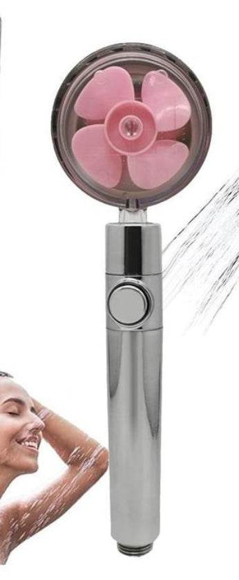Propeller Driven Shower Head With Stop Button And Cotton Filter Turbocharged High Pressure Handheld Shower Nozzle - EX-STOCK Canada