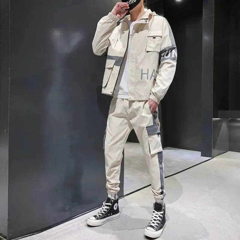 Autumn Casual Sportswear 2pcs suit Workwear Tracksuit Outfit for men - EX-STOCK Canada