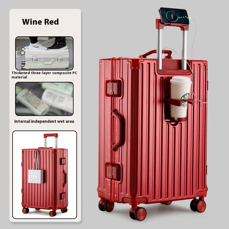 Large Capacity Travel Aluminum Frame Password Luggage | EX-STOCK Canada