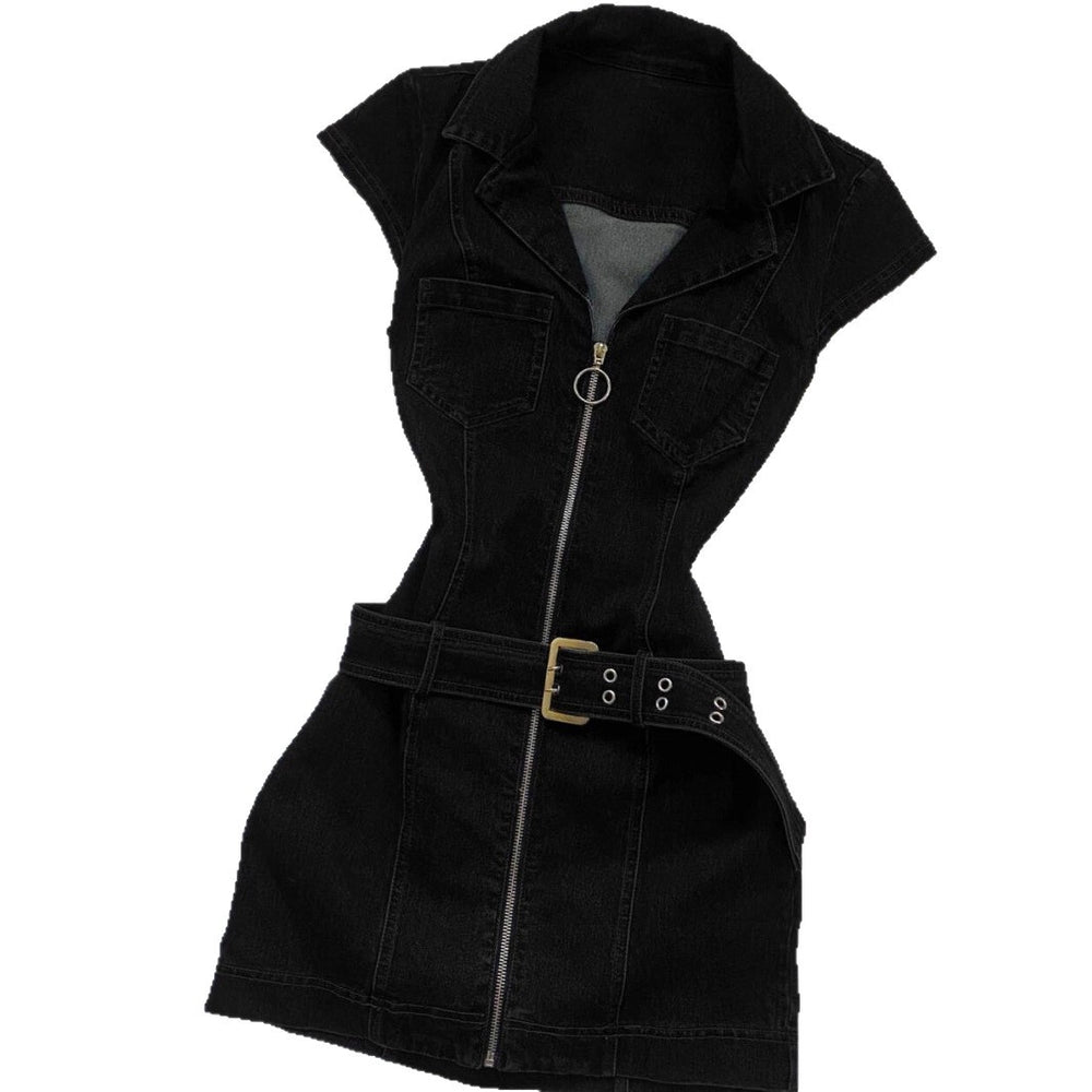 Retro ärmelloses Jeanskleid für mutige, schicke Mädchen
