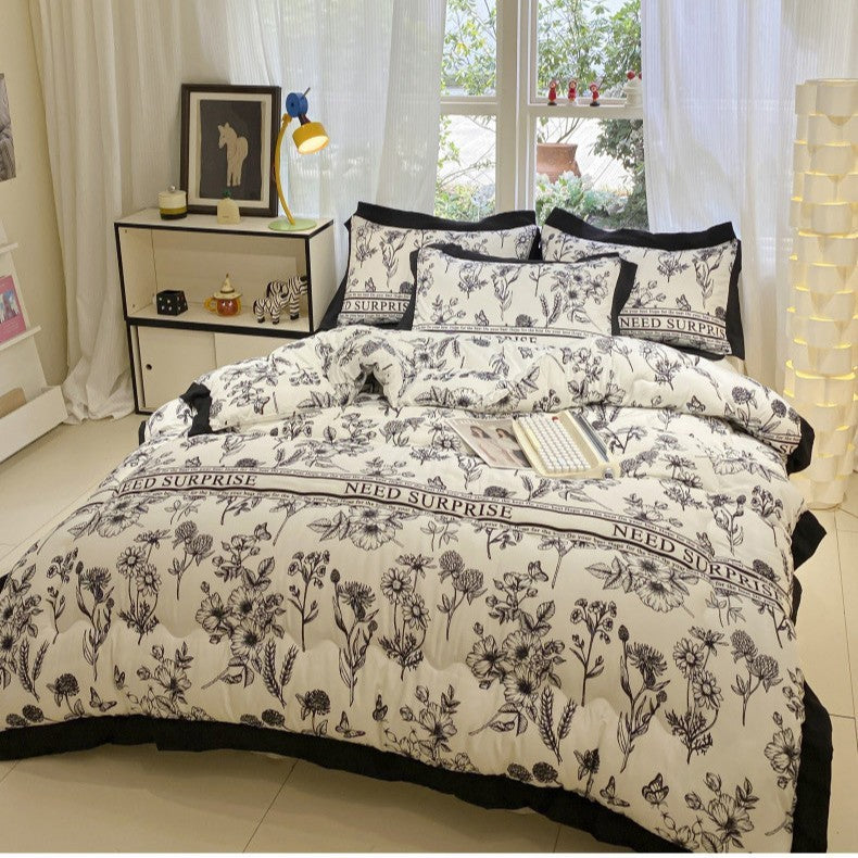 Thick Hepburn Black Lace Brushed Washed Cotton Duvet Insert Warm EX-STOCK Canada