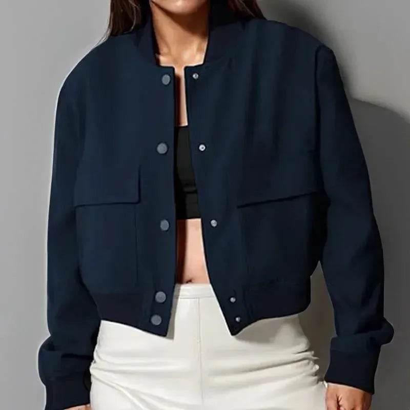 Oversized Fashion Button down Cropped Jacket outwear top for women - EX-STOCK Canada