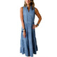 Women's Sleeveless Denim Fashion Retro High Waist Layered Dress - EX-STOCK Canada