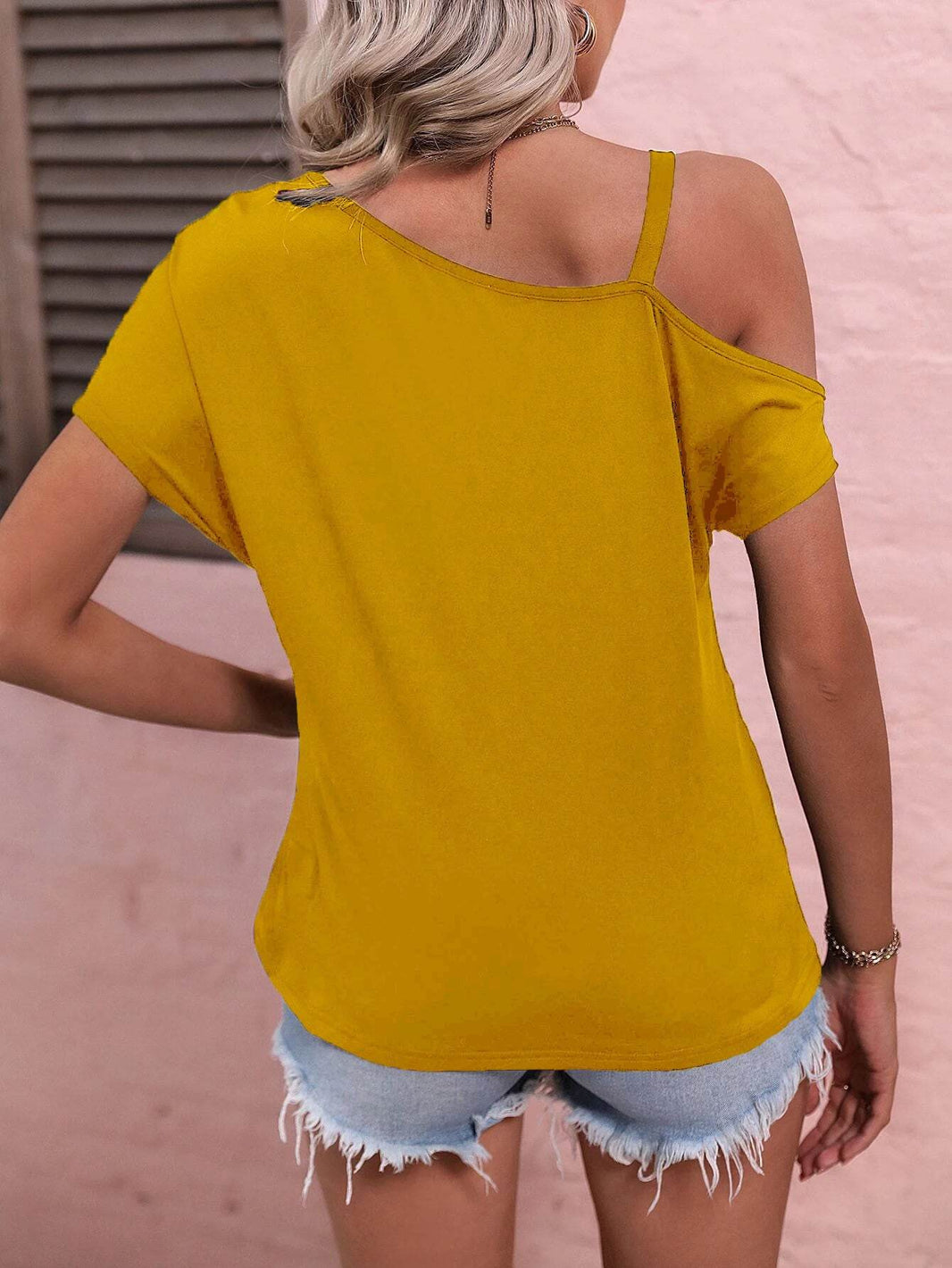 Women Clothes Off Shoulder Blouse Summer Irregular Design Tops Shirt - EX-STOCK Canada
