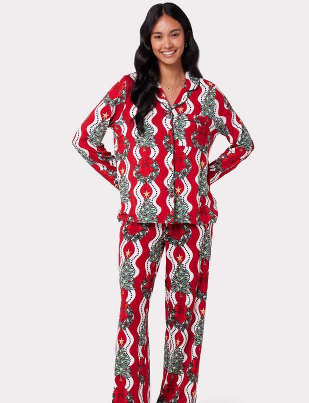 Christmas Printed Long-sleeved Trousers Autumn Ladies Home Leisure Suit EX-STOCK Canada