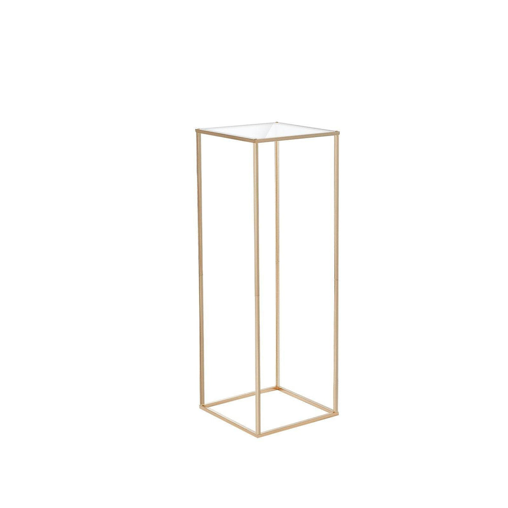 10PCS 31.5inch High Wedding Flower Stand, With Acrylic Laminate,Metal Vase Column Geometric Centerpiece Stands, Gold Rectangular Floral Display Rack For Events Reception, Party Decoration - EX-STOCK Canada