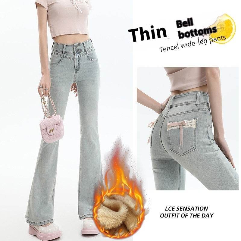 High Waist Light Blue Bootcut Jean pant women Flared Denim Pant - EX-STOCK Canada