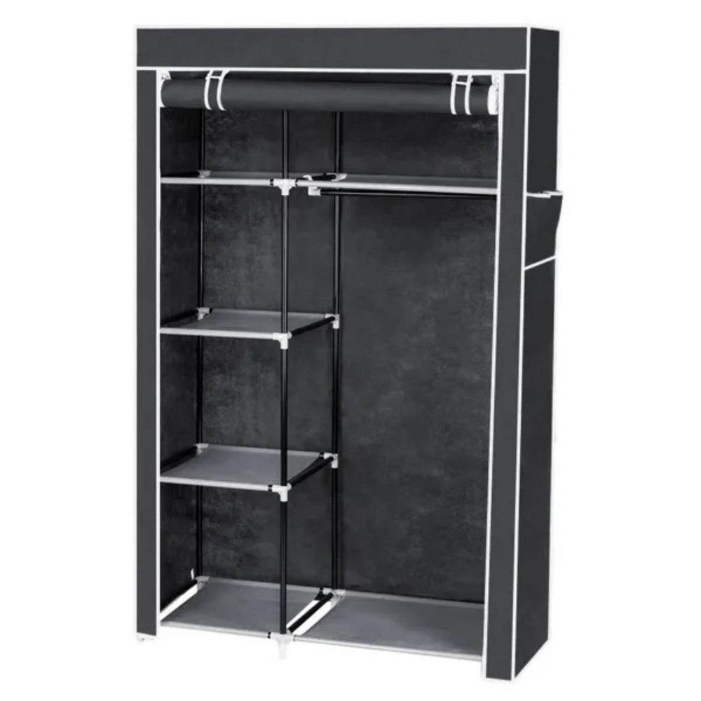 64 Portable Closet Storage Organizer Wardrobe Clothes Rack With Shelves Gray - EX-STOCK Canada