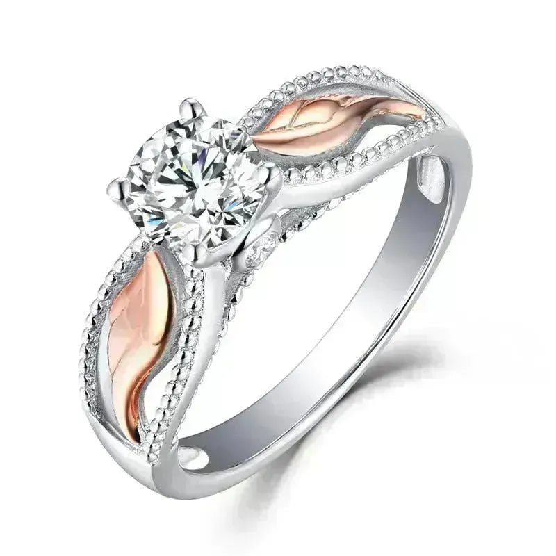 Fashion Electropated Angel Wings Gold Crystal Women Ring