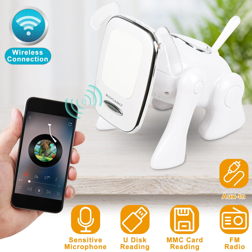 Puppy Dog Wireless Speaker Portable Mini Music Player Stereo Cute Animal Speaker With Built-In Mic FM Radio Stereo Bass MMC Card Slot USB Port For Cellphone Tablet EX-STOCK