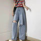Oversized High Waist Ripped Jeans pant for Women - EX-STOCK Canada