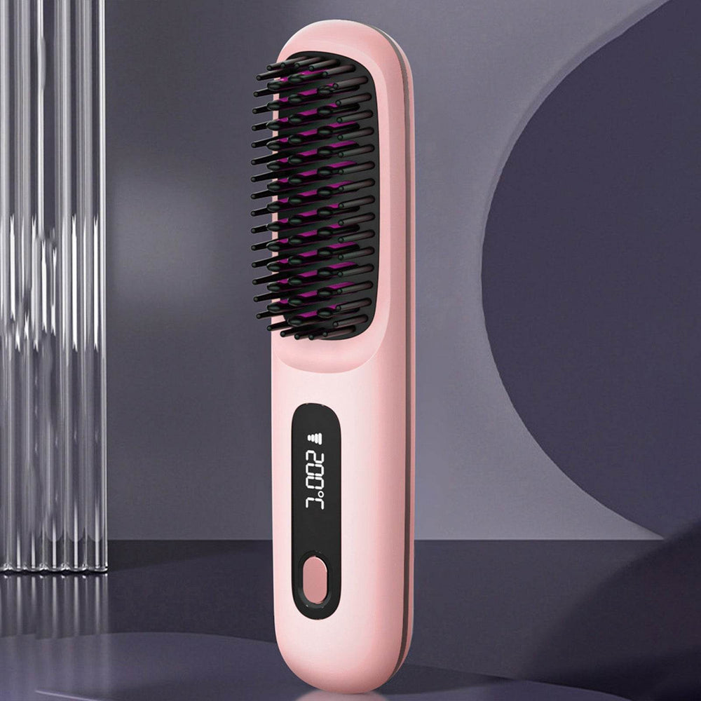 S7 Portable Cordless Hair Straightening Brush With LED Display - Lightweight Mini Negative Ion Hot Brush, USB Rechargeable Women's Travel Essentials Gift, Scald Protection - EX-STOCK Canada