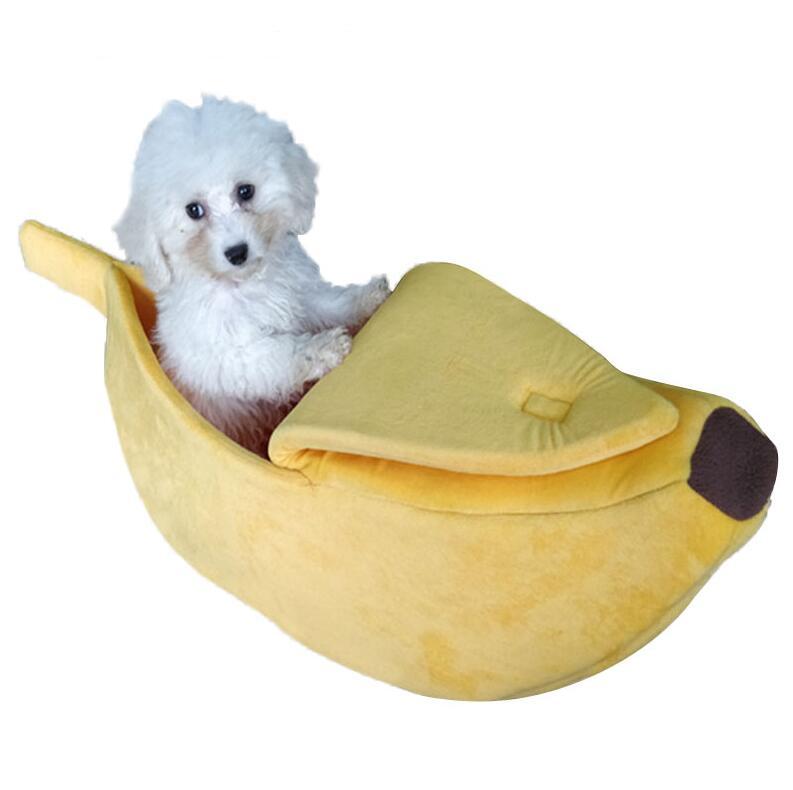 Pet House Dog Bed Banana Shape Dog House Cute Pet Kennel Nest Warm Dog Sofas Sleeping Bed EX-STOCK Canada