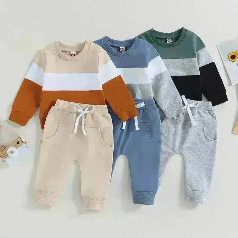 Pantaloni a maniche lunghe cuciture da ragazzo si adattano a due pezzi per i ragazzi