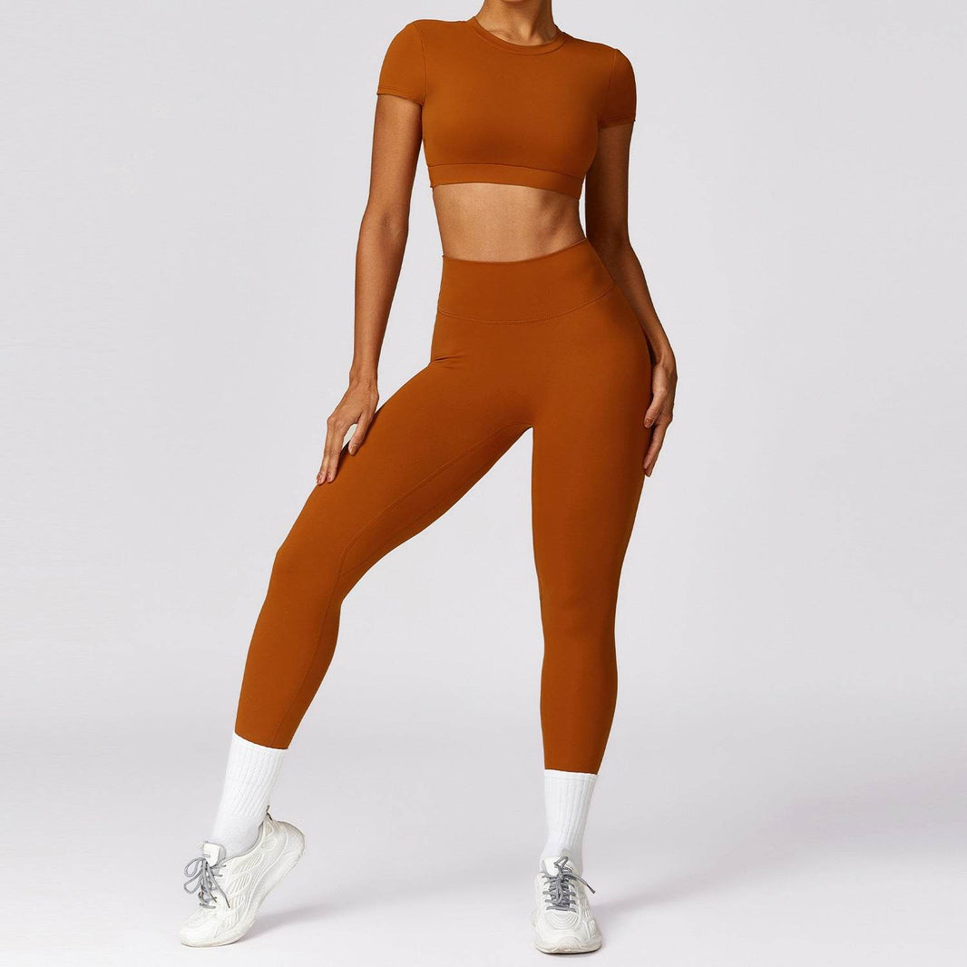 Women 2pcs Workout Gym Outfit Sport Running Fitness wear Pant and crop Top - EX-STOCK Canada