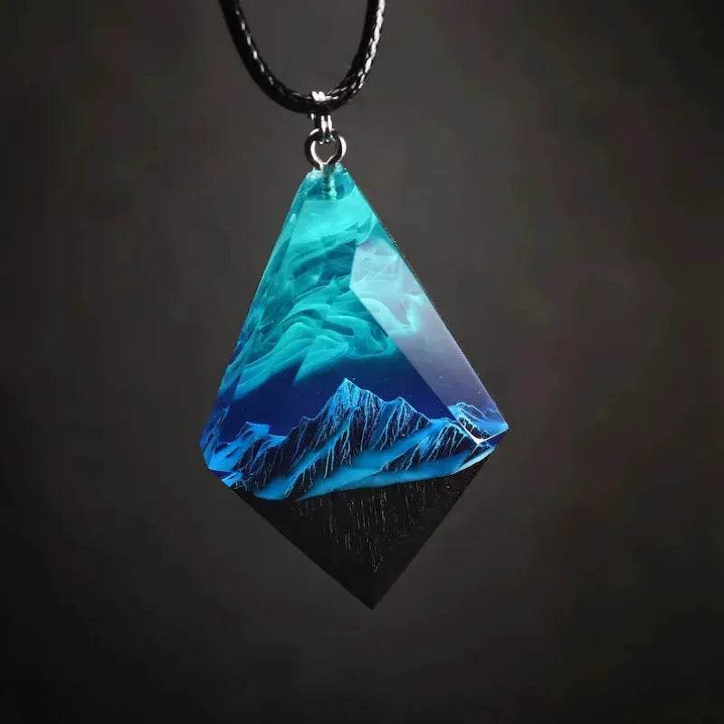 Snow Mountain Aurora Luminous Pendant Noctilucent Resin Necklace - EX-STOCK Canada