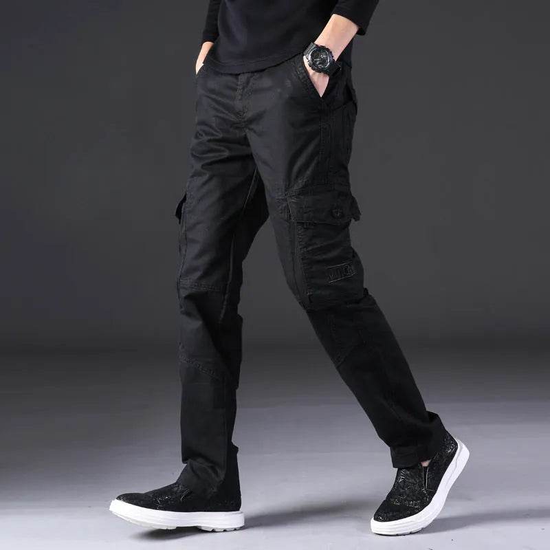Overalls Men's Outdoor Casual Trousers Pure Cotton Straight Loose Multi-pocket Cargo Pant - EX-STOCK Canada