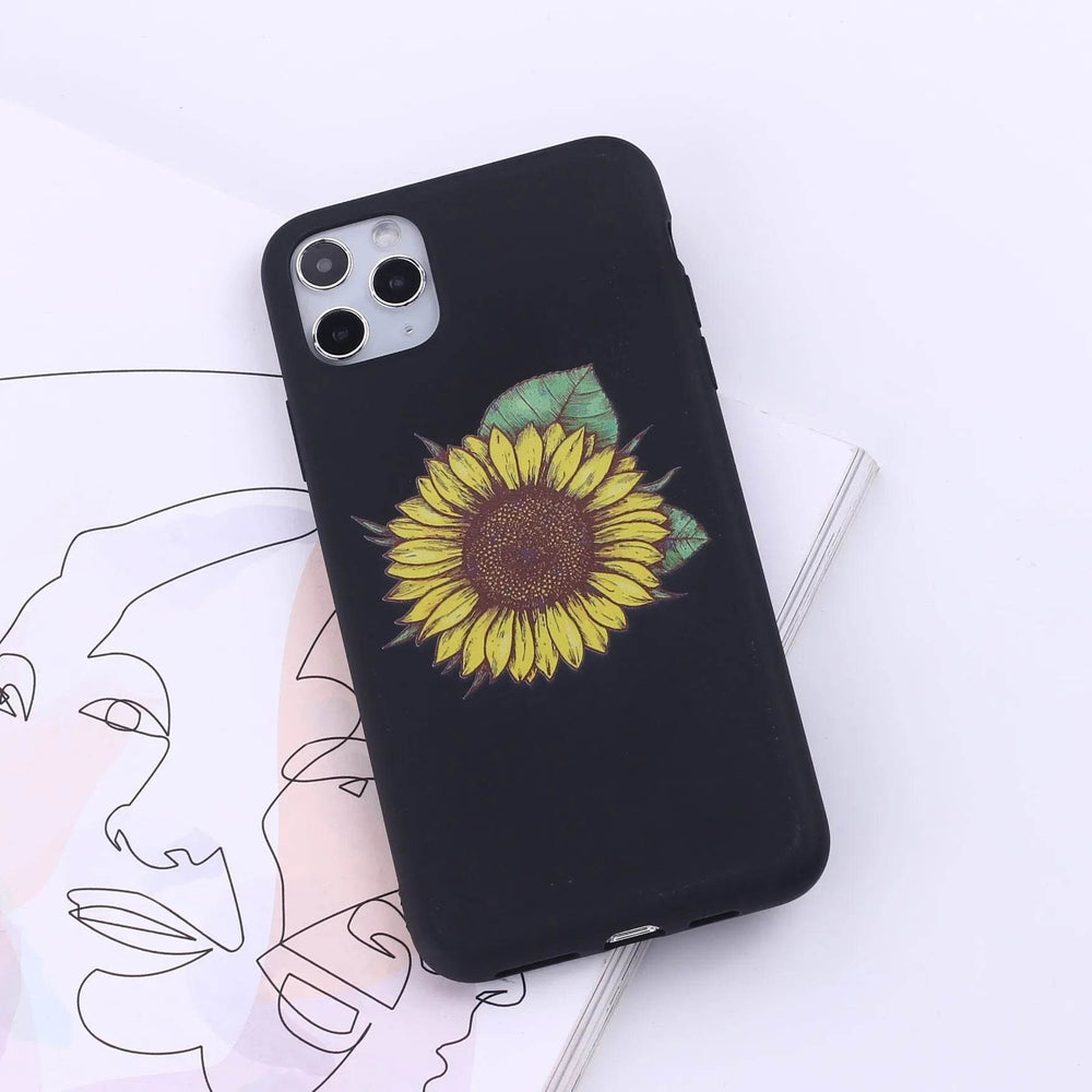 Floral Printed Liquid Silicone mobile phone case Unisex - EX-STOCK Canada