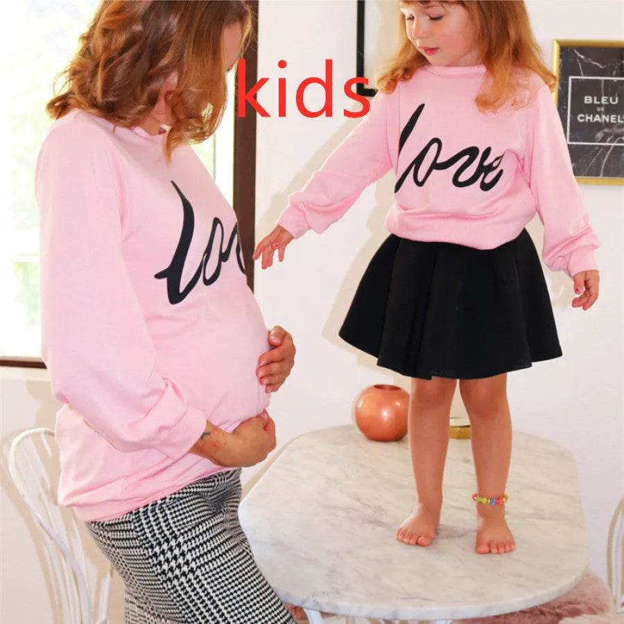 Women Maternity Sweatshirt Love Printed Parent-child Sweatshirt - EX-STOCK Canada