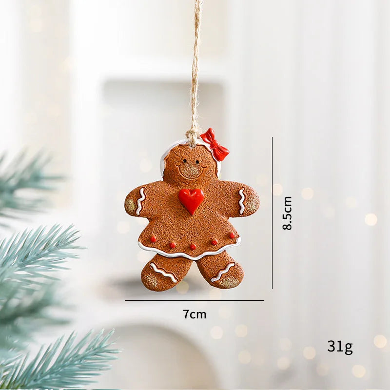 Christmas Decorations Elderly Snowman Gingerbread Man Small Pendant EX-STOCK Canada