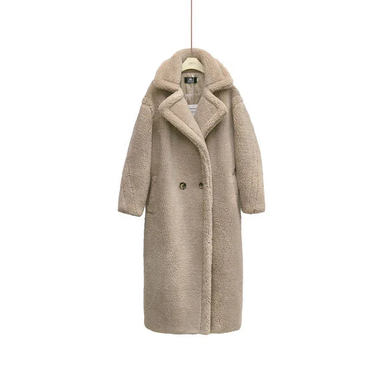 Plush Coat Ladies Long Lamb Coat Winter EX-STOCK Canada
