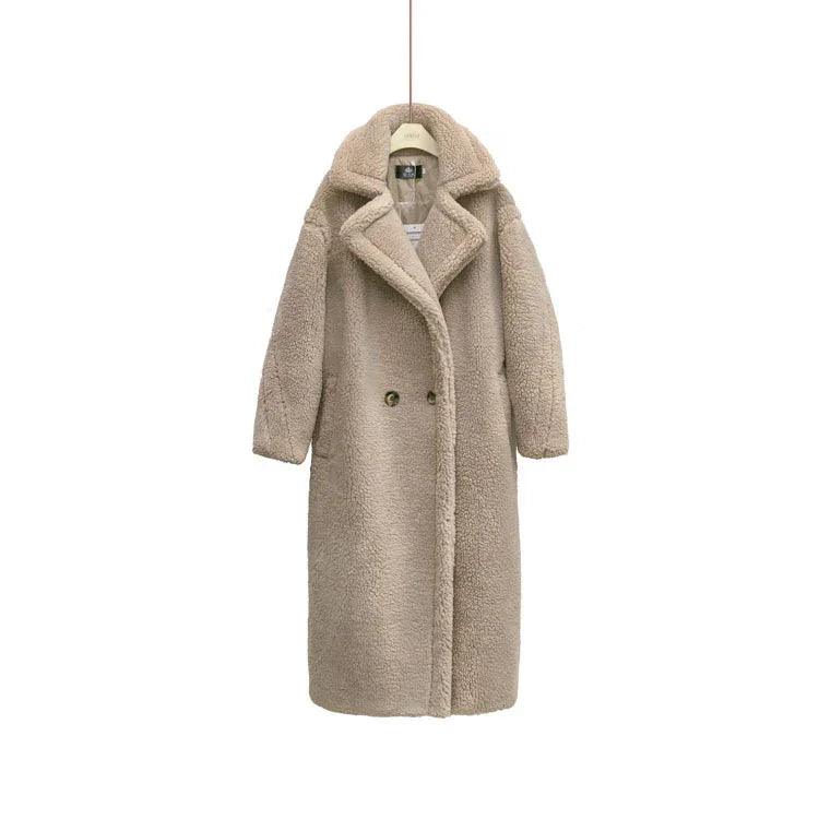 Manteau en peluche pour femmes, long manteau en agneau, hiverEX-STOCK Canada
