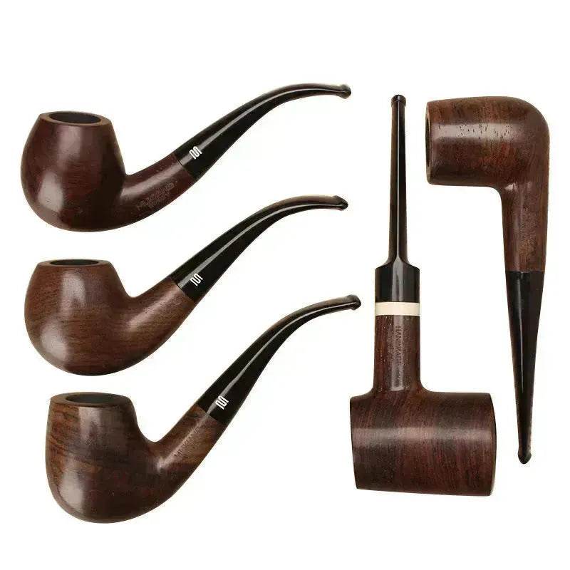 Wooden flue filter smoking set ebony pipe - EX-STOCK CANADA