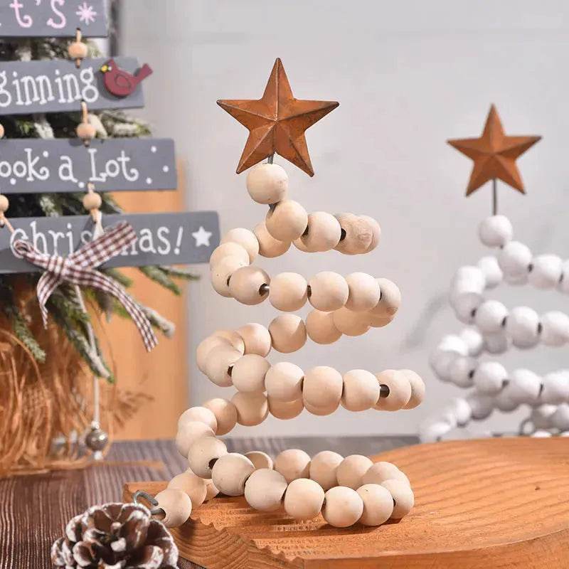 Creative Wooden DIY Twine Wooden Bead Christmas Tree decorations Ornaments - EX-STOCK Canada