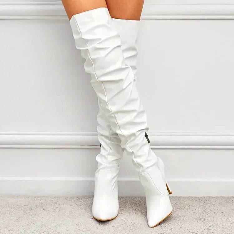 Stivali Lunghi al Ginocchio Donna Moda Tacchi Altissimi Scarpe da Festa - EX-STOCK Canada
