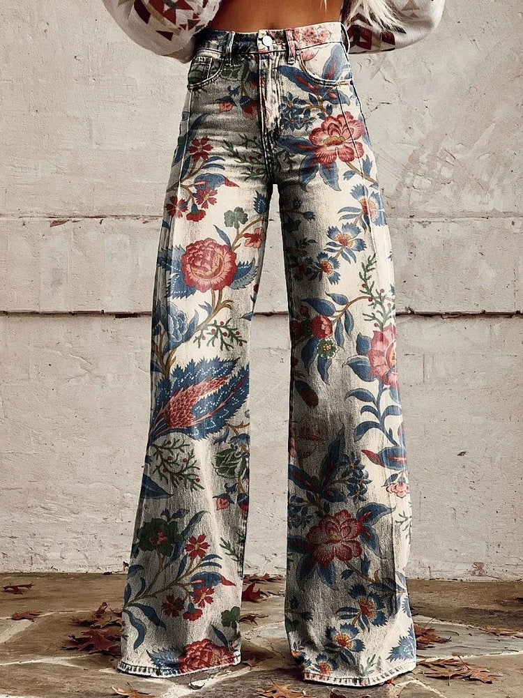 Plus-size Womens Casual Pants Lightweight Denim-look