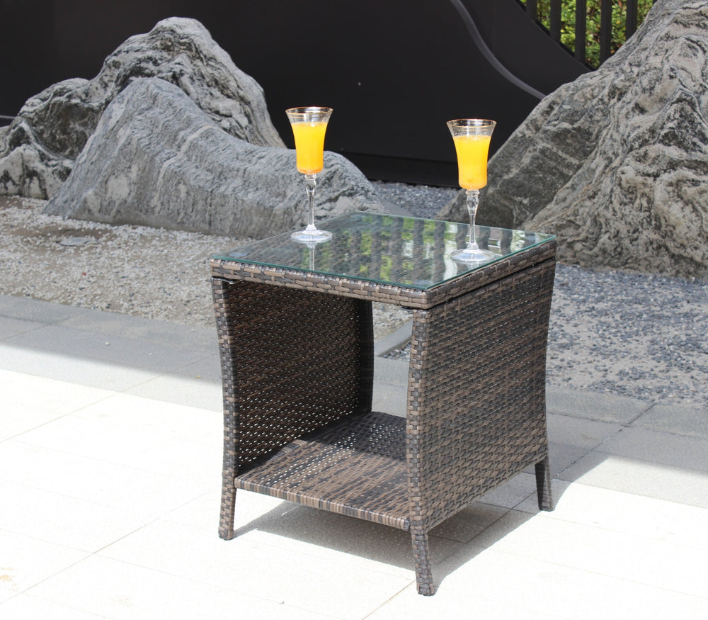 Gartenmöbel für den Außenbereich 1 Couchtisch mit klarem gehärtetem GlasEX-STOCK Canada