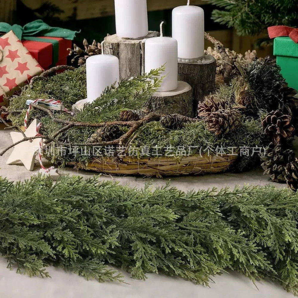 Christmas Pine Needle Garland Soft Rubber Feel Norfolk Pine Cypress Rattan EX-STOCK Canada