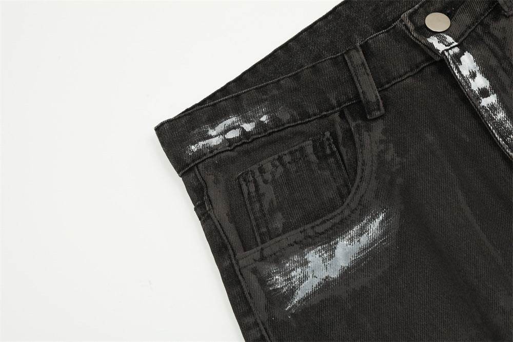 Punk Waste Soil Distressed Men Denim jeans pant Straight-leg Trousers - EX-STOCK Canada