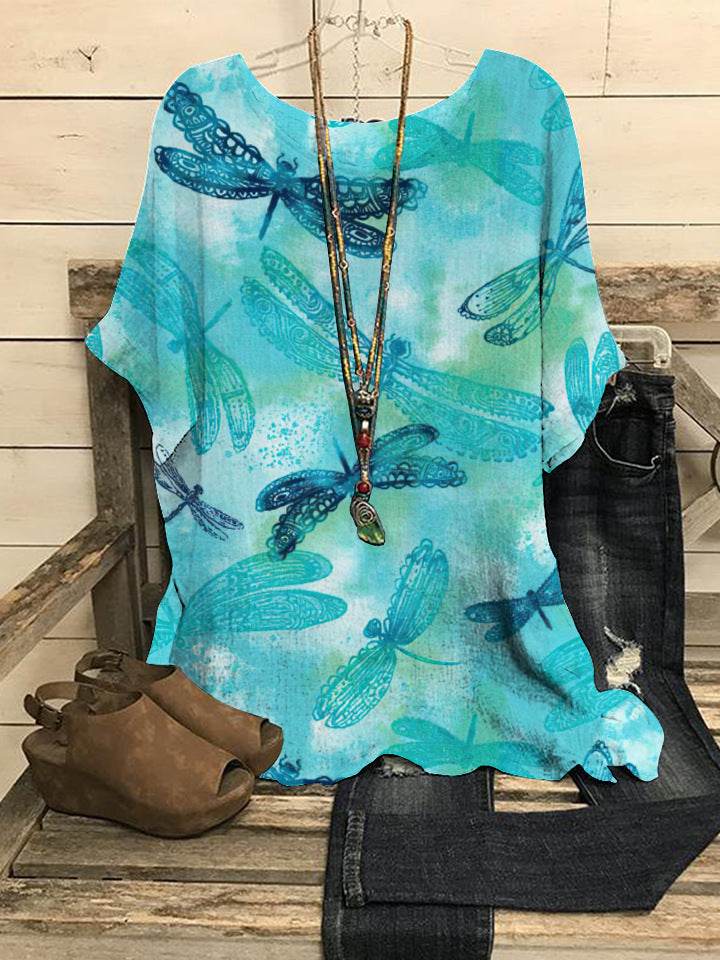 Summer Loose blouse Round Neck Short Sleeve Cotton And Linen Top For Women - EX-STOCK Canada