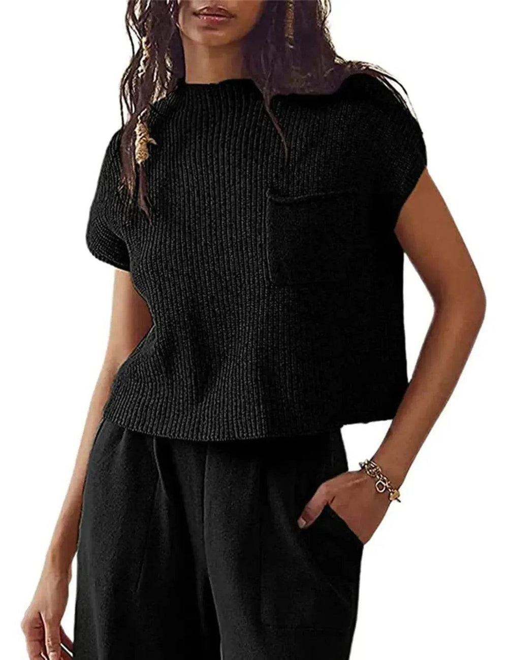 Women Knitted short Sleeve Pullover Tops for women - EX-STOCK Canada