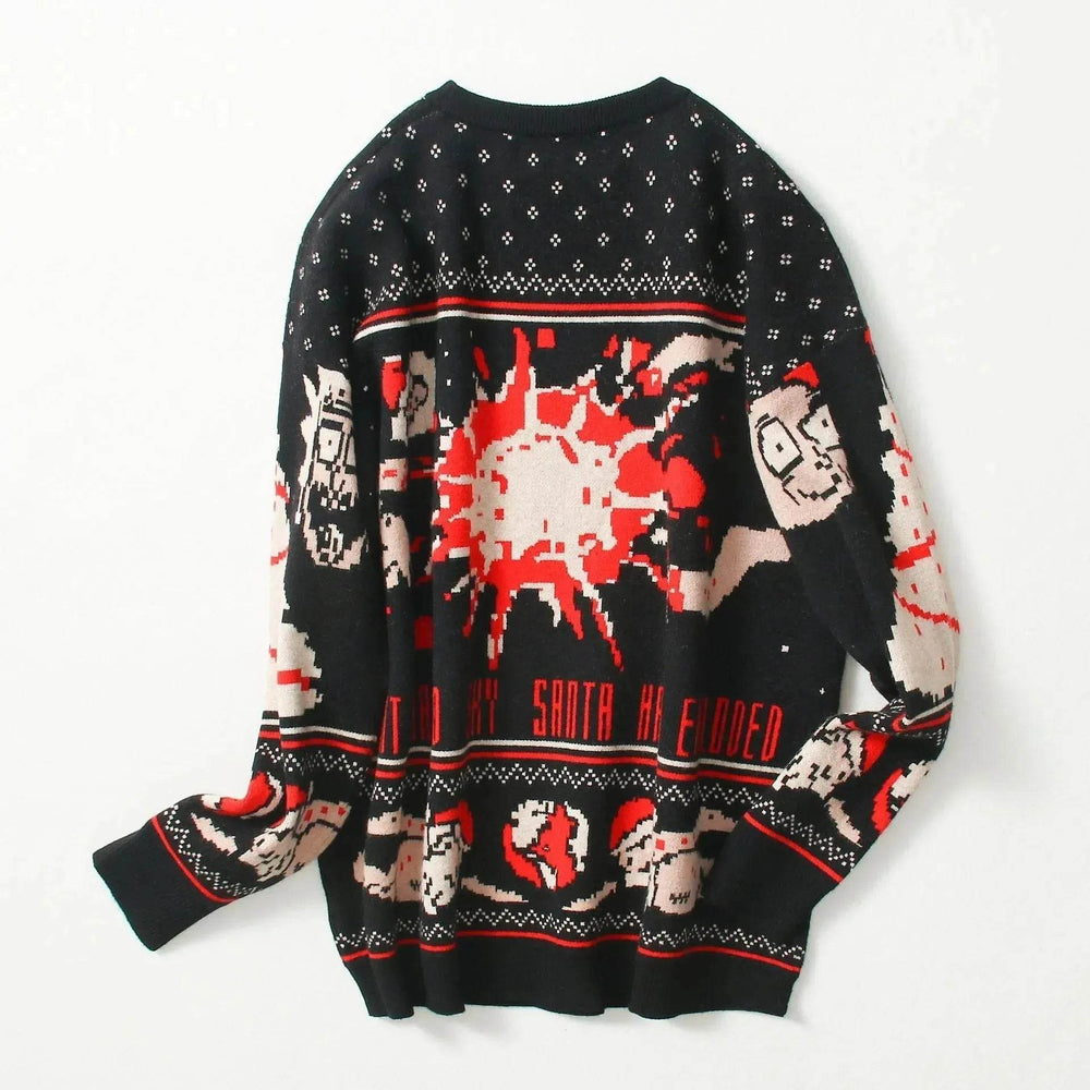 Funny Christmas sweater couple loose jacquard sweater - EX-STOCK Canada