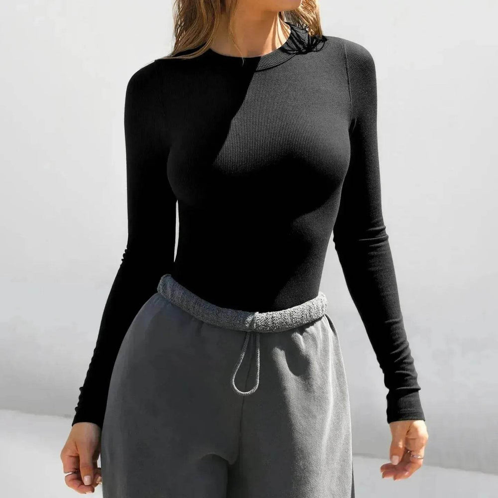 Elegant Chic Long sleeve Elastic Crop Top for Women - EX-STOCK Canada
