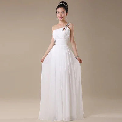 Evening dress one-shoulder dinner banquet long banquet EX-STOCK Canada